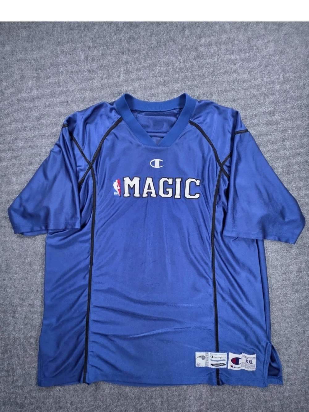 Vintage Champion Orlando Magic Mens 2XL Game Issued Shooting Jersey Shirt Blue